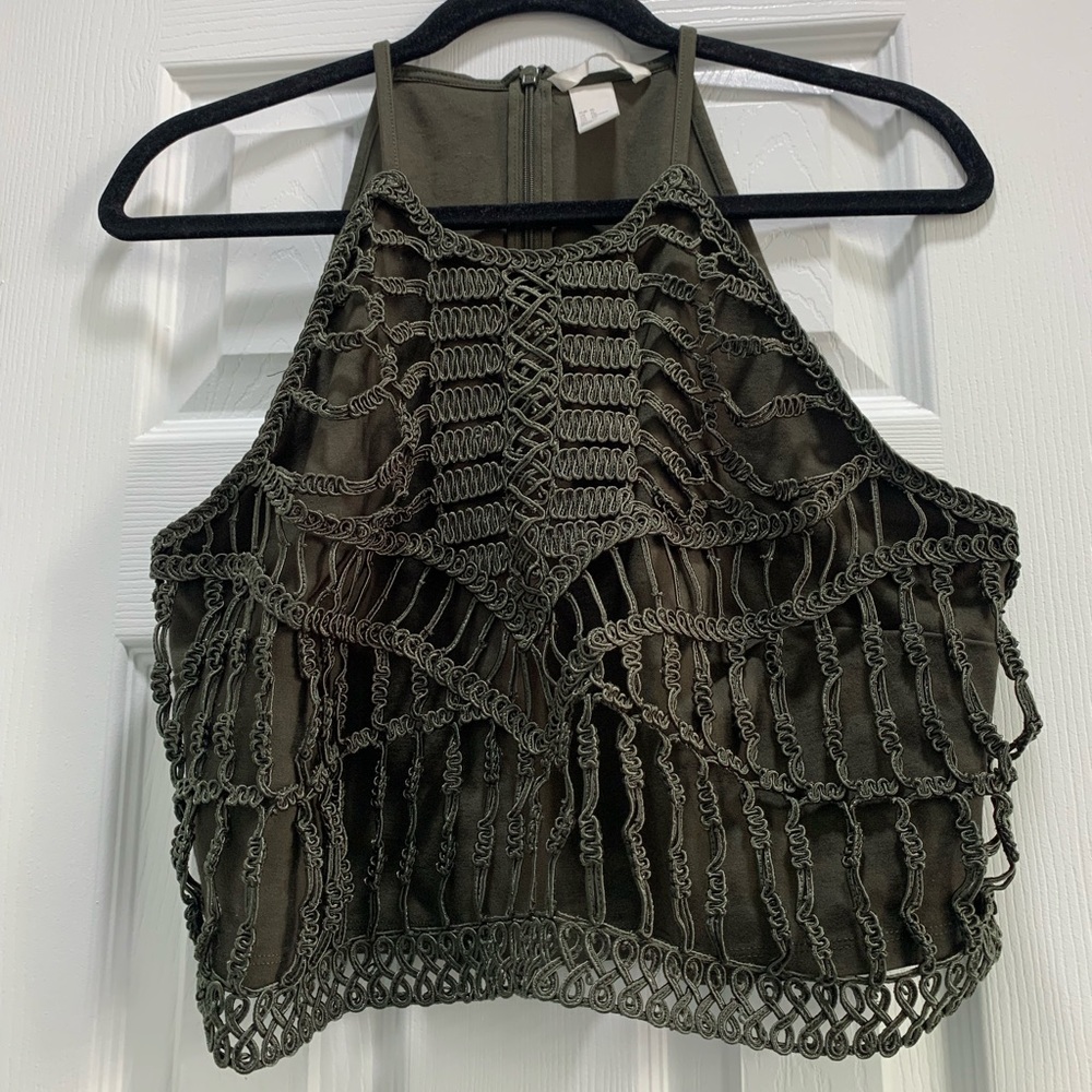 H&M Olive Green Going Out Top